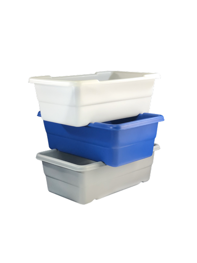 Shirley K's reusable HMW-HDPE cross-stack material handling tote