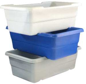Shirley K's HMW-HDPE totes for frozen and cold food handling
