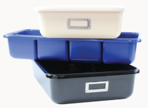 Representative Shirley K's plastic organizational storage trays