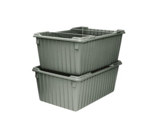 Shirley K's reusable HMW-HDPE cross-stack material handling tote