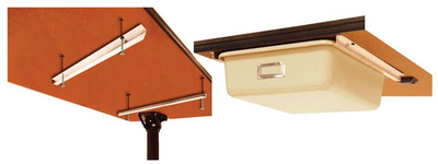 Aluminum tray rails, R15 15 inch, for Shirley K's storage tray systems