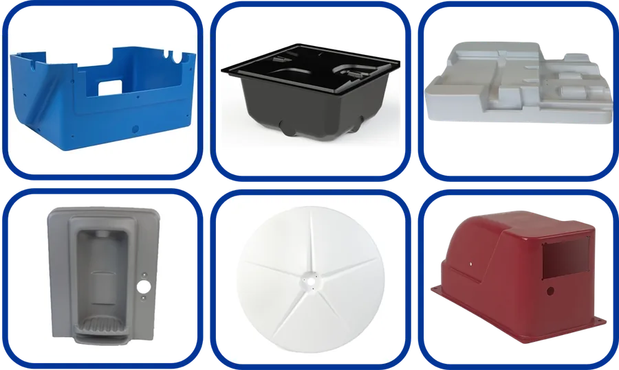 Custom thermoformed plastic parts made by Shirley K's